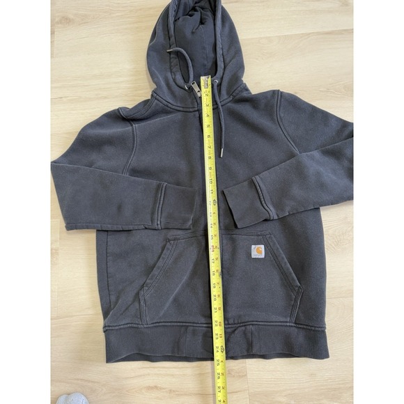 Carhartt Women's Rain Defender Full Zip Hooded Sweater Size M Black Relaxed Fit - Picture 2 of 5